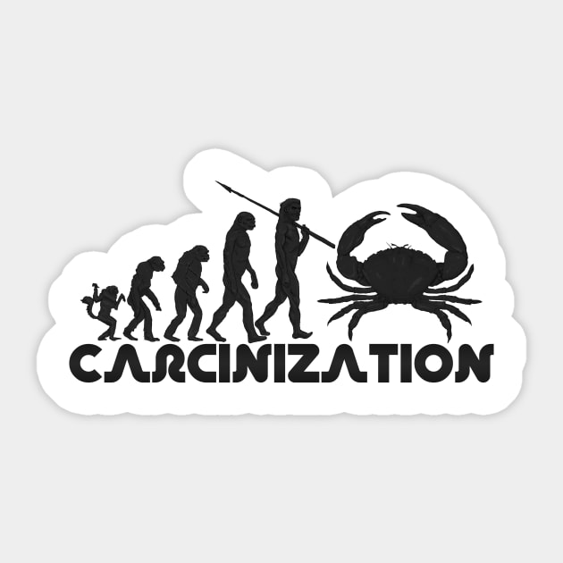 Evolution of Man - Carcinization Sticker by Darkseal
